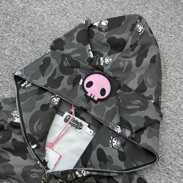 [Best Quality] 1:1 BAPE x Kuromi Sanrio Full Zip Hoodie
