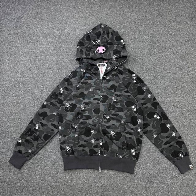 [Best Quality] 1:1 BAPE x Kuromi Sanrio Full Zip Hoodie