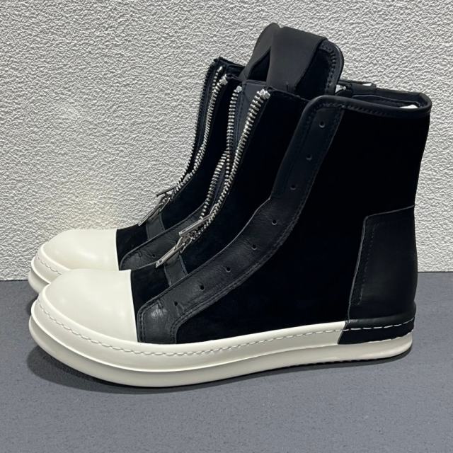 RO Dark Tone Double Zipper Cream Platform High Top Men Shoes (US6-14)
