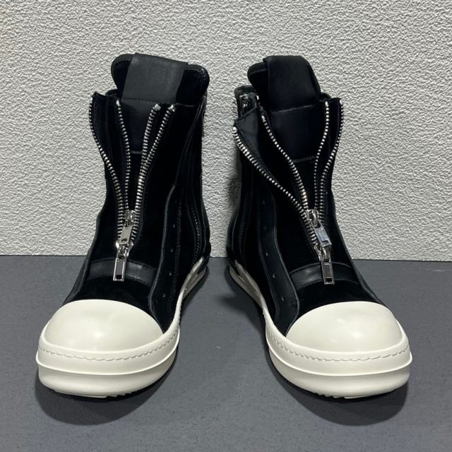 RO Dark Tone Double Zipper Cream Platform High Top Men Shoes (US6-14)