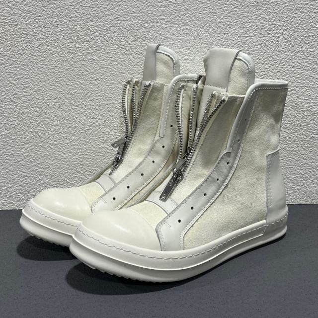 RO 2026 Creamy White Zipper High-Top Platform Ankle Boots (US6-14)