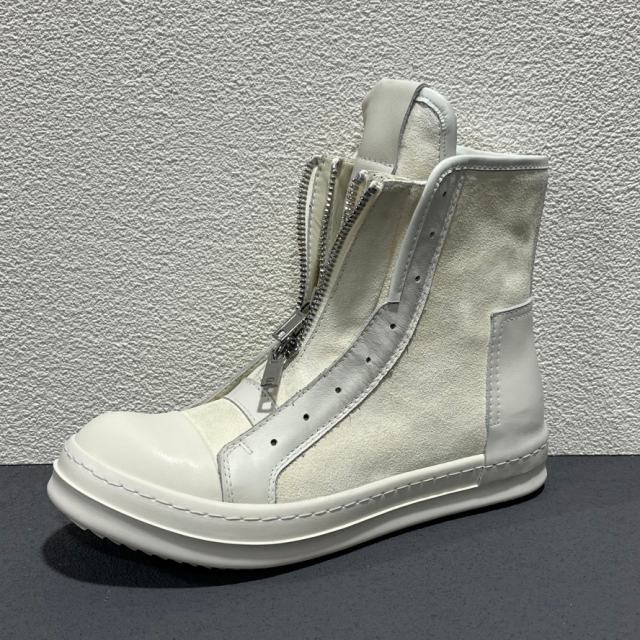 RO 2026 Creamy White Zipper High-Top Platform Ankle Boots (US6-14)