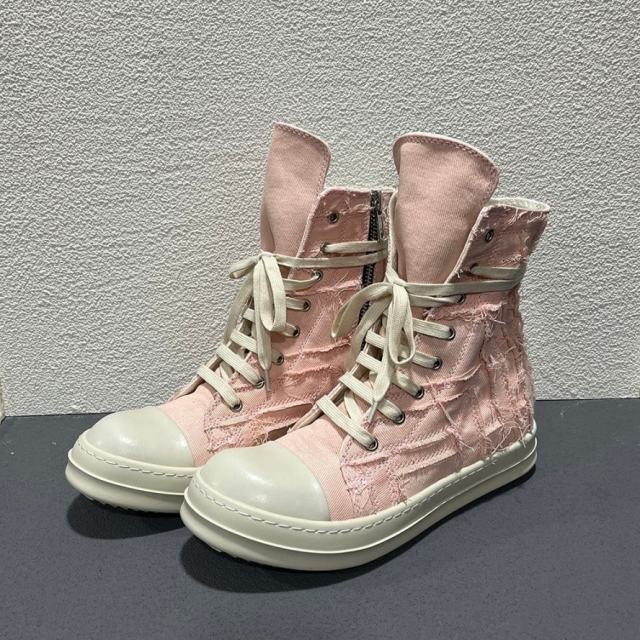 RO Fringe High-Top Canvas Platform Couple Shoes High White (US6-14)