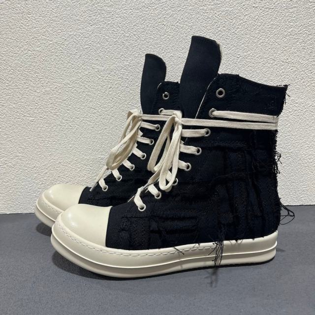 RO Fringe High-Top Canvas Platform Couple Shoes High White (US6-14)