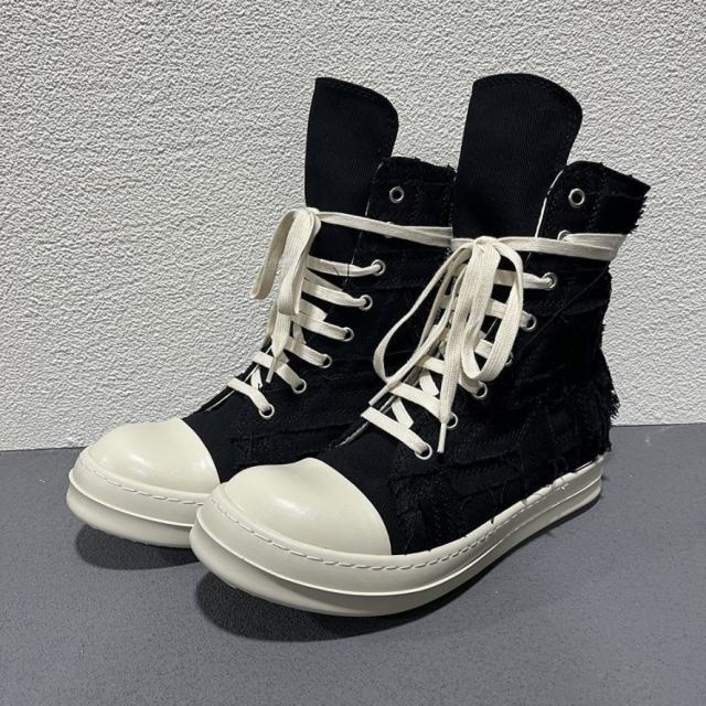 RO Fringe High-Top Canvas Platform Couple Shoes High White (US6-14)