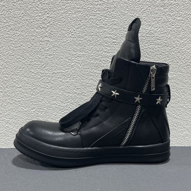 RO Dark Tone Double Zipper Cream Platform High Top Men Shoes (US6-14)