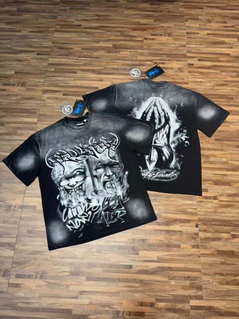 Laugh And Cry Double Face Prayer Print Washed Tee 2 colors 29043140