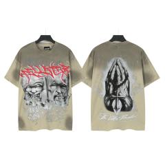 Laugh And Cry Double Face Prayer Print Washed Tee 2 colors 29043140