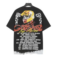 Skeleton Racing Print Washed Version Tee 2 colors 28696498