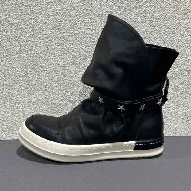 RO Top Layer Leather RO Dark Style Hat Shaped High Top Ankle Boots(US6-14)