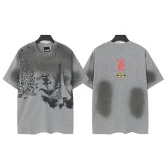 Dark Paris Eiffel Tower Print Washed Tee 2 colors 29043139