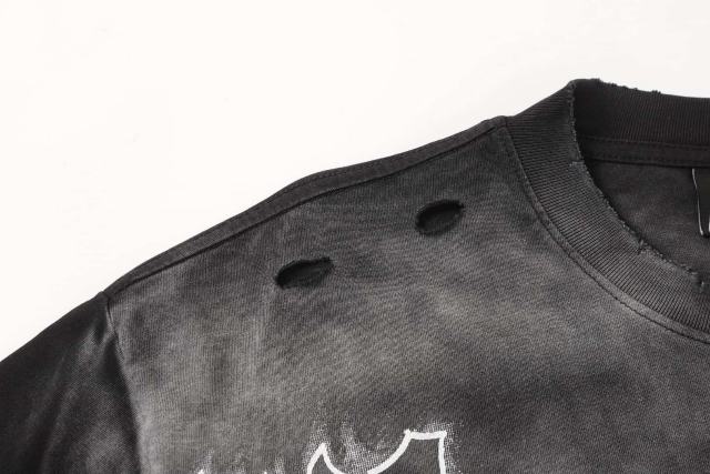 Dark Paris Eiffel Tower Print Washed Tee 2 colors 29043139
