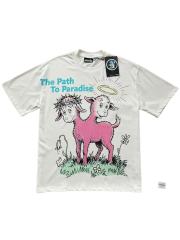 Lamb Letter Print Street Retro Oversized T-Shirt Tee 29031483