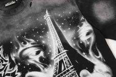 Dark Paris Eiffel Tower Print Washed Tee 2 colors 29043139