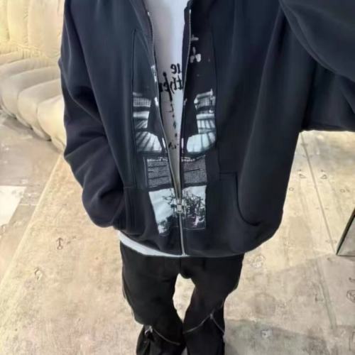 ERD Nun Print Zip Up Hoodie
