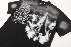 Dark Paris Eiffel Tower Print Washed Tee 2 colors 29043139