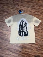 Laugh And Cry Double Face Prayer Print Washed Tee 2 colors 29043140