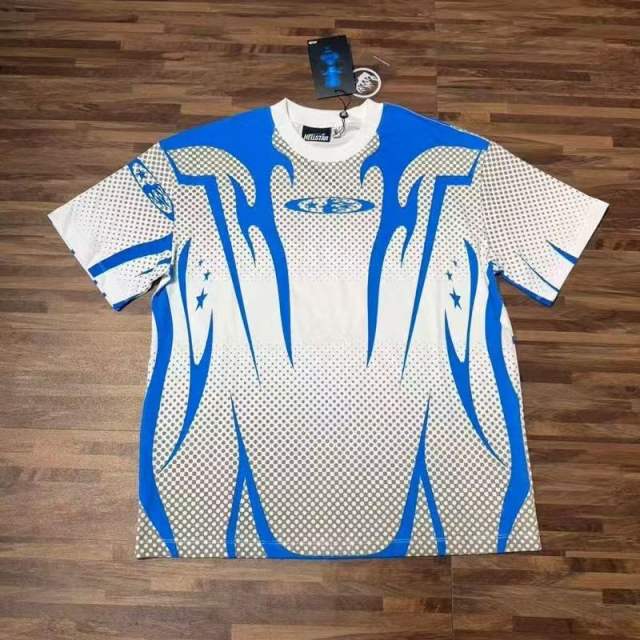 Flame Mesh Print Oversized Jersey Style T-shirt 2 colors 29032868