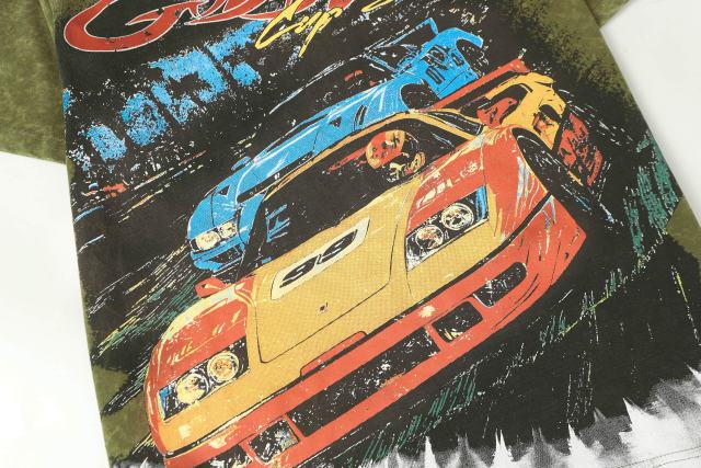 Skeleton Racing Print Washed Version Tee 2 colors 28696498