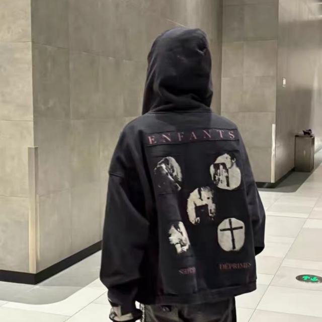 ERD Portrait Patch Zip Up Hoodie
