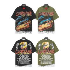 Skeleton Racing Print Washed Version Tee 2 colors 28696498