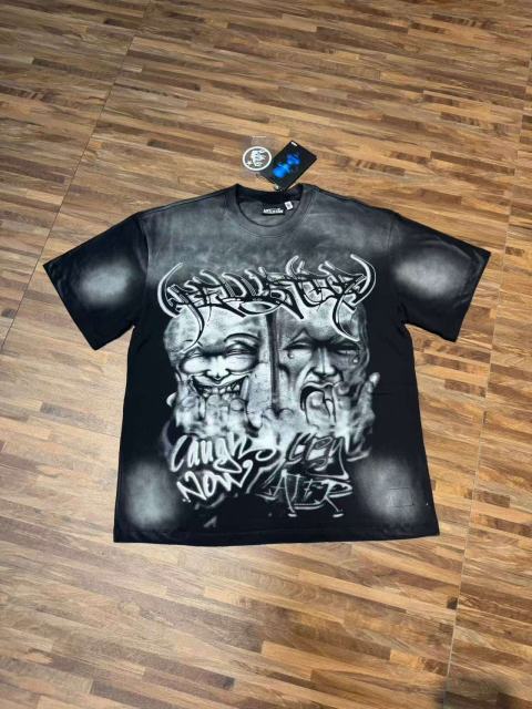 Laugh And Cry Double Face Prayer Print Washed Tee 2 colors 29043140