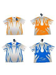 Flame Mesh Print Oversized Jersey Style T-shirt 2 colors 29032868