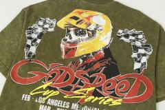 Skeleton Racing Print Washed Version Tee 2 colors 28696498