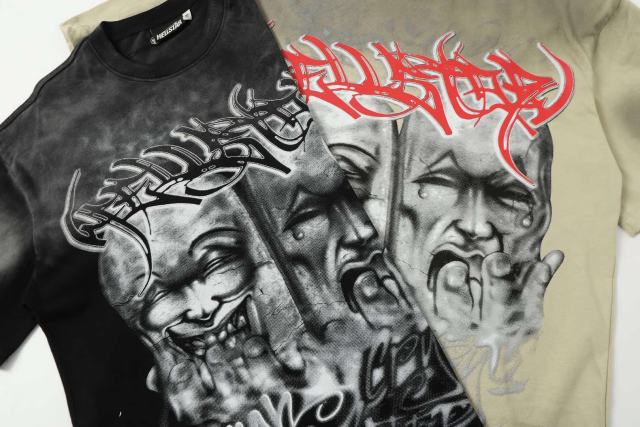 Laugh And Cry Double Face Prayer Print Washed Tee 2 colors 29043140