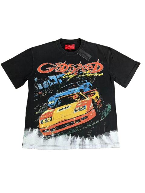 Skeleton Racing Print Washed Version Tee 2 colors 28696498