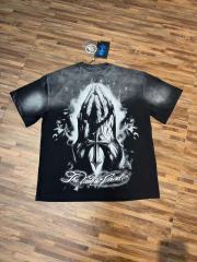 Laugh And Cry Double Face Prayer Print Washed Tee 2 colors 29043140