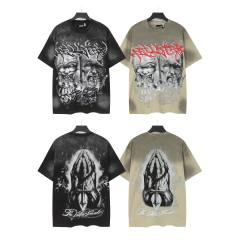 Laugh And Cry Double Face Prayer Print Washed Tee 2 colors 29043140