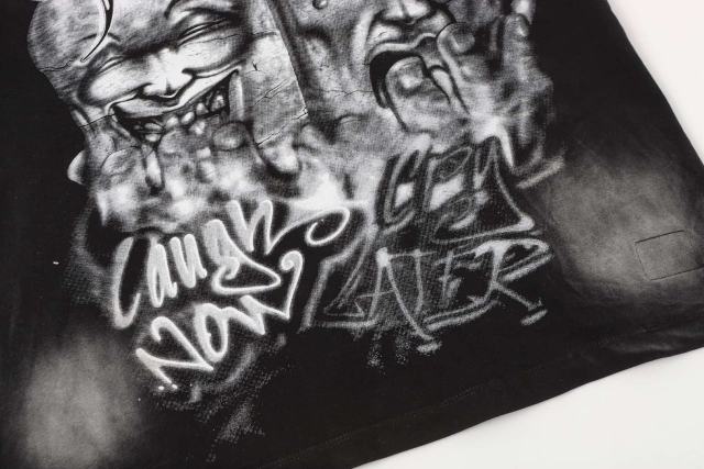 Laugh And Cry Double Face Prayer Print Washed Tee 2 colors 29043140