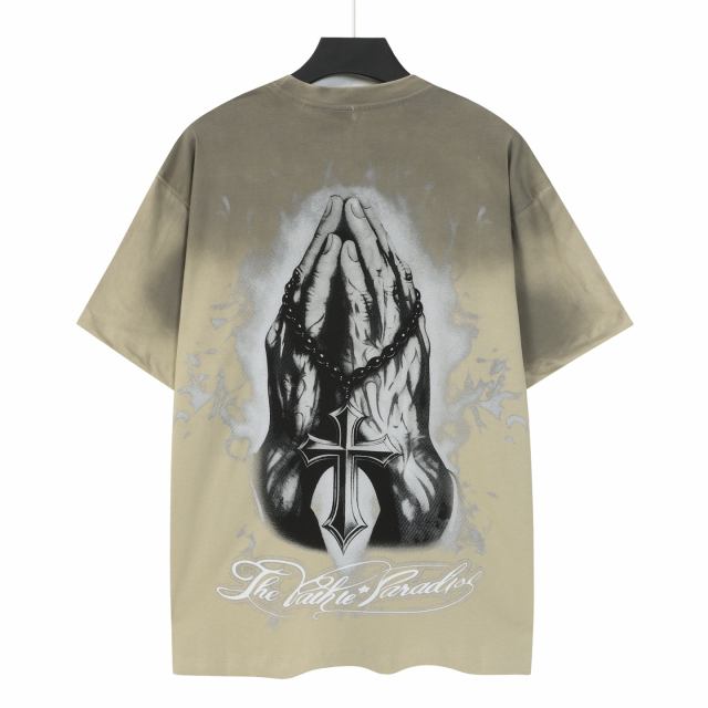 Laugh And Cry Double Face Prayer Print Washed Tee 2 colors 29043140