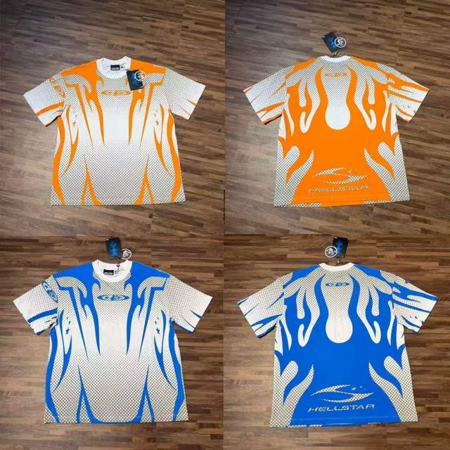 Flame Mesh Print Oversized Jersey Style T-shirt 2 colors 29032868
