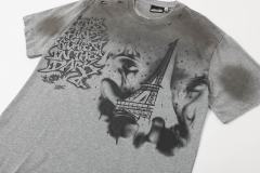 Dark Paris Eiffel Tower Print Washed Tee 2 colors 29043139