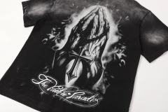 Laugh And Cry Double Face Prayer Print Washed Tee 2 colors 29043140