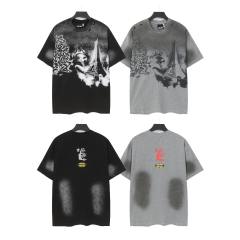 Dark Paris Eiffel Tower Print Washed Tee 2 colors 29043139
