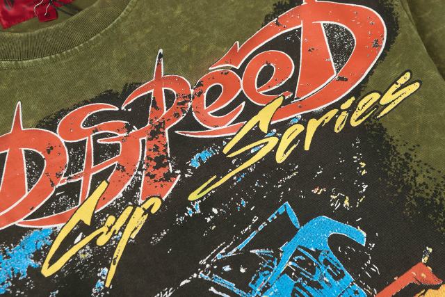 Skeleton Racing Print Washed Version Tee 2 colors 28696498