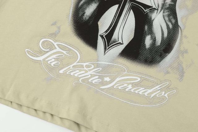 Laugh And Cry Double Face Prayer Print Washed Tee 2 colors 29043140