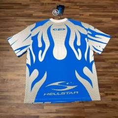 Flame Mesh Print Oversized Jersey Style T-shirt 2 colors 29032868