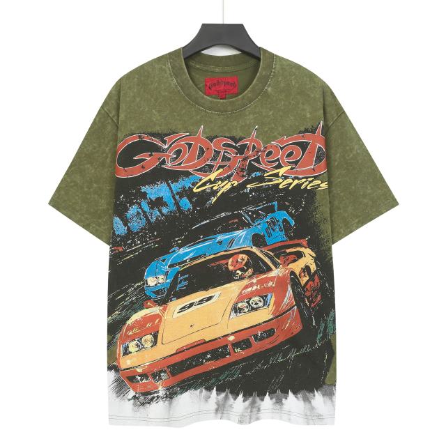 Skeleton Racing Print Washed Version Tee 2 colors 28696498