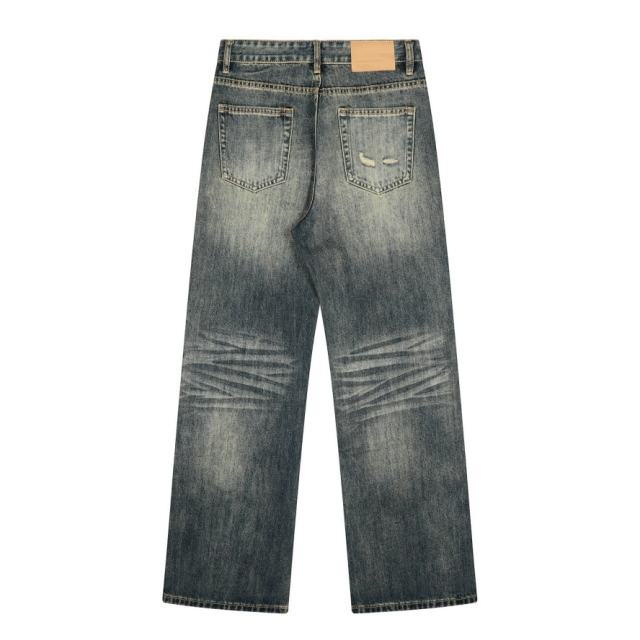 ERD Patchwork Flare Jeans Vintage Muddy Stain Bootcut Denim