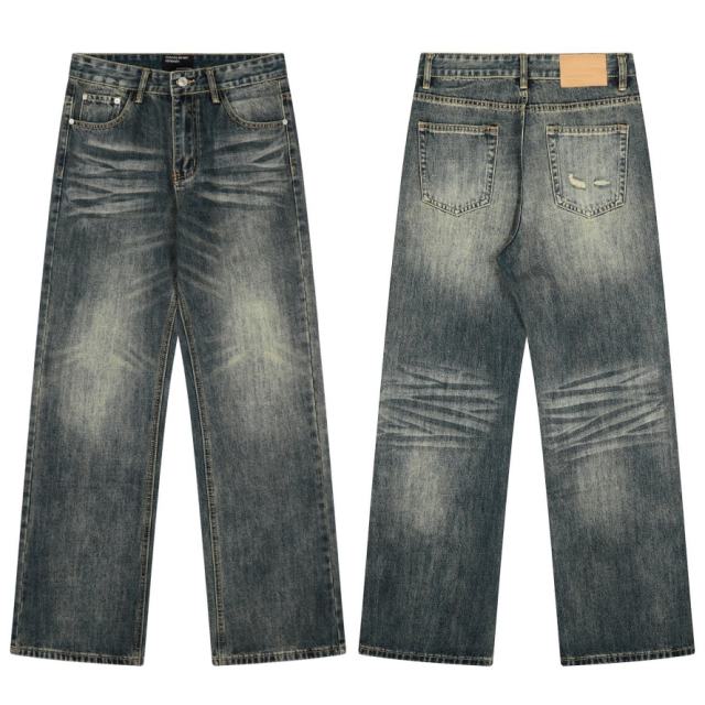 ERD Patchwork Flare Jeans Vintage Muddy Stain Bootcut Denim