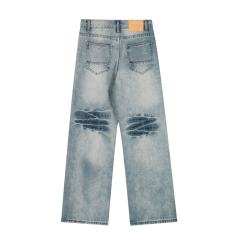 ERD Light Wash Distressed Flare Jeans Vintage Destroyed Bootcut Denim Pants