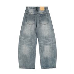 ERD Light Wash Barrel Jeans Vintage Frayed Balloon Denim Pants
