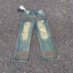 ERD Muddy Wash Distressed Jeans Vintage Destroyed Wide Leg Denim