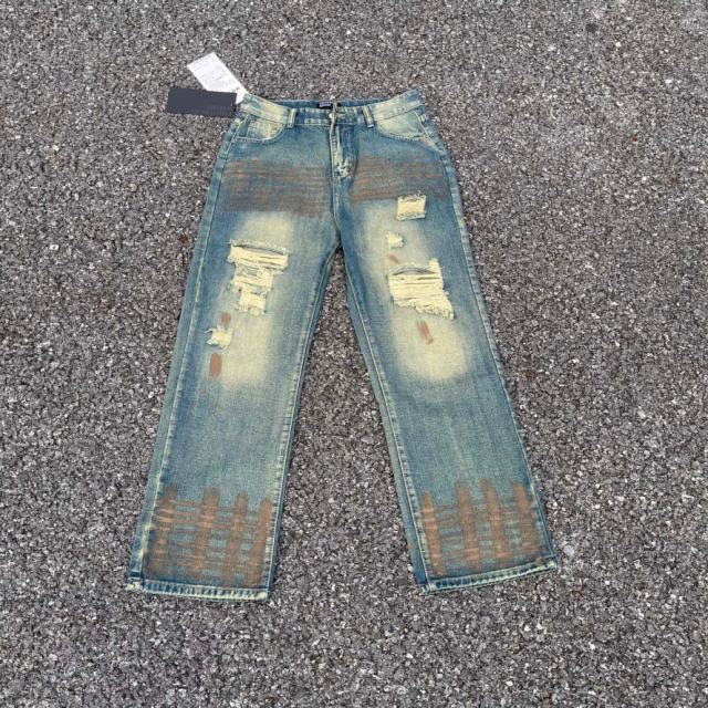 ERD Light Wash Flare Jeans Vintage Raw Hem Bootcut Denim