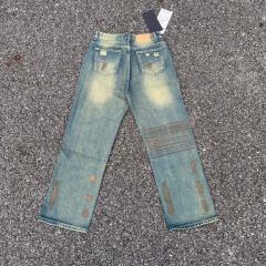 ERD Light Wash Flare Jeans Vintage Raw Hem Bootcut Denim