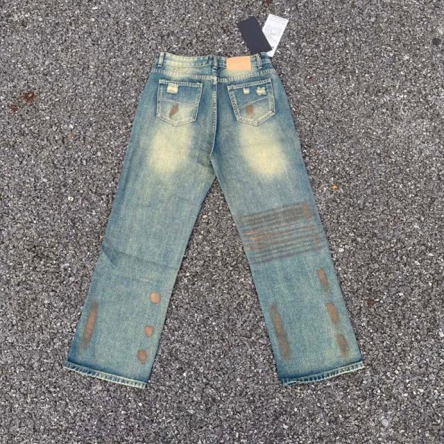 ERD Light Wash Flare Jeans Vintage Raw Hem Bootcut Denim